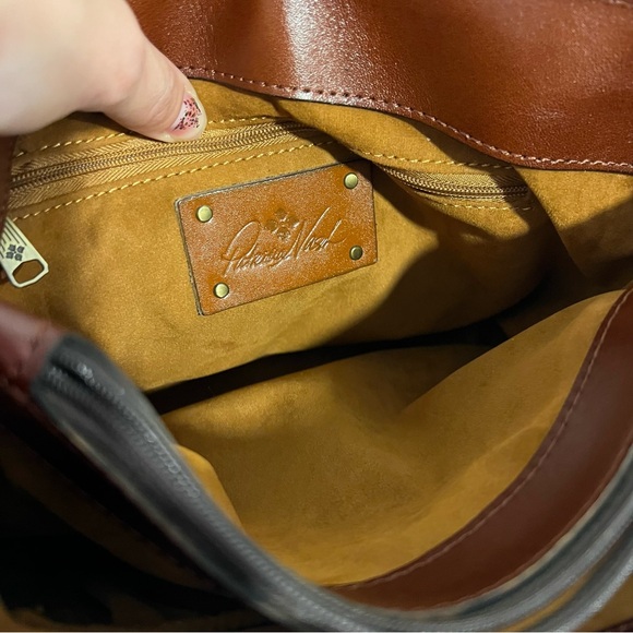 Patricia Nash Burgundy Satchel with Gold Buckle - Picture 10 of 11